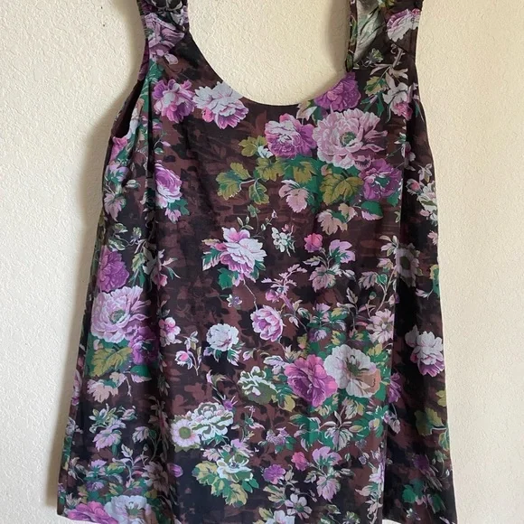 Free People Wildflower Print Linen Blend Babydoll Mini Boho Dress Black Combo S - Picture 3 of 11